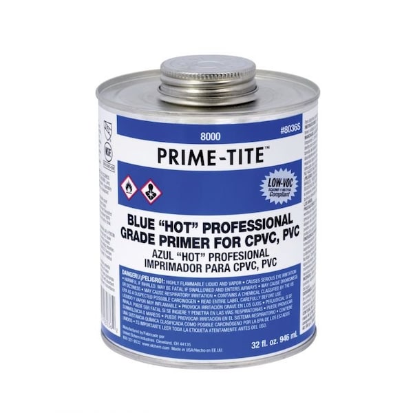 United Elchem PrimeTite Primer, Pro Grade, Series 8000, 32 oz, Translucent Liquid, Blue, Solvent, 540 gL VOC 8036S - main